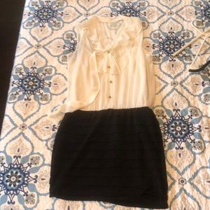 White and black Bisou Bisou cocktail dress